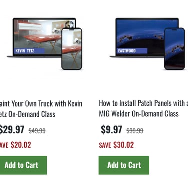 eastwood, auto parts, auto restoration, tools, automotive, auto body, equipment banner