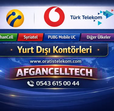Turkcell, Vodafone ve Turk Telekom logolarının yer aldığı, uluslararası mobil kontör yükleme 