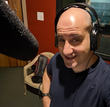 Ashwin Mushran Recording a session in a studio