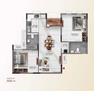 2 BHK 2T (PREMIUM)
