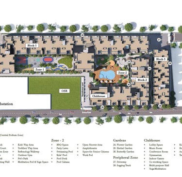 Master Layout with Amenities and Blocks