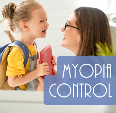 Myopia Control, mom and daughter smiling