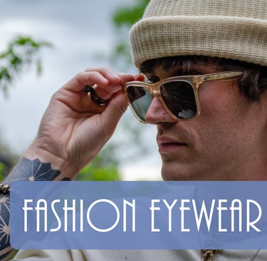 Man wearing eco-conscious fashion eyewear