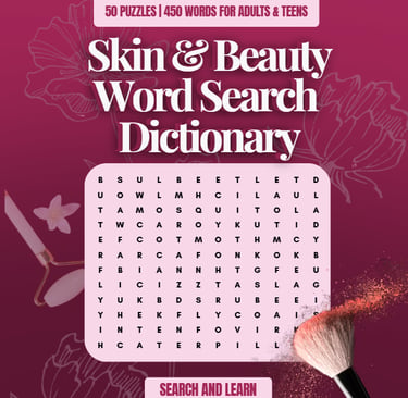 Skin and Beauty Word Search Dictionary - Skincare Book - Skin on Scoop Collection