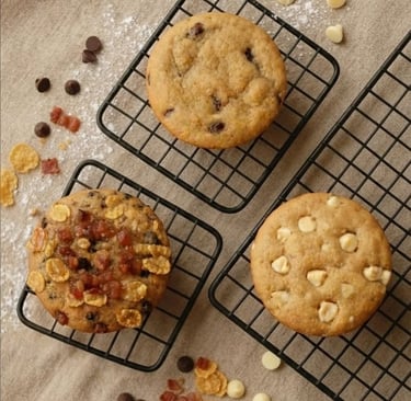 Meet the Candice Cookie Muffin Trio: Three Flavors, Three Personalities 
