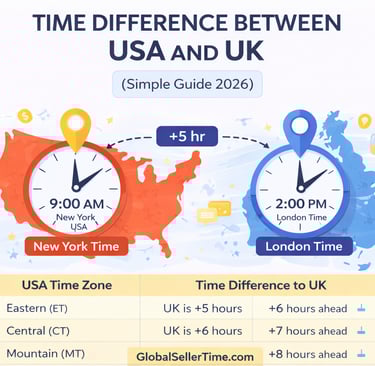 Time Difference Between USA and UK (Simple Guide 2026)_globalsellertime.com