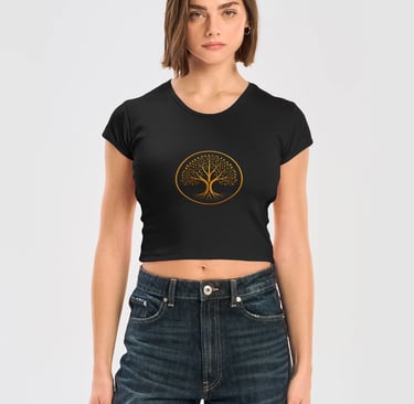 LA Apparel Womens Ribbed Baby Tee Crop Top