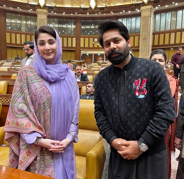 Saqib Khan Chadhar with Chief Minister Maryam Nawaz Shareef in Punajb Assembly