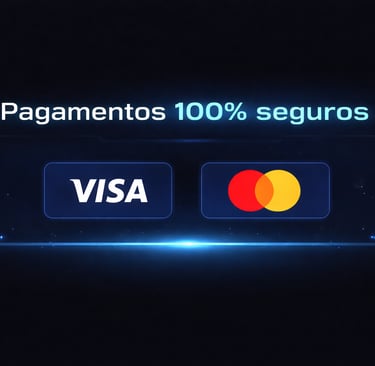 Secure online payment banner featuring Visa and Mastercard logos for 100% safe transactions.