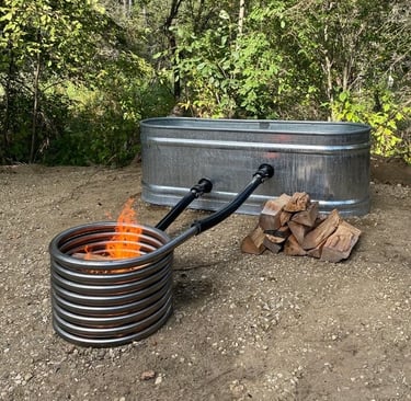 firewood water coil heater