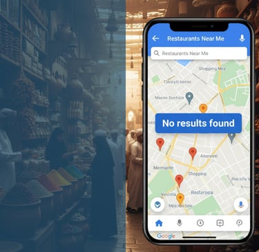 a phone phone showing a map of a restaurant
