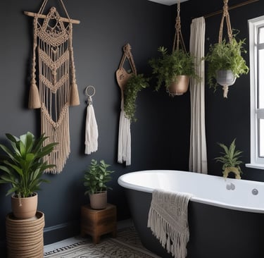 A black and white bathroom with a checkered floor