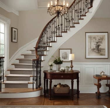 a view of a circular window in a building