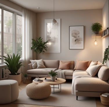 a chair and a lamp in a room