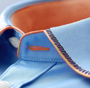 chemise luxe homme bleu orange clair