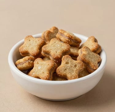 A curious tabby cat sniffing a bowl filled with fresh cat food on a sunny windowsill.