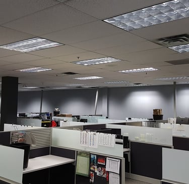 Interior commercial office space wall painting color change