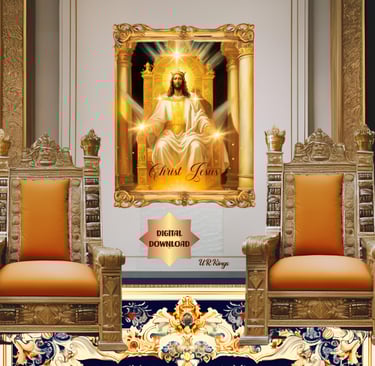 The mock up of an image of Christ Jesus, a digital download.