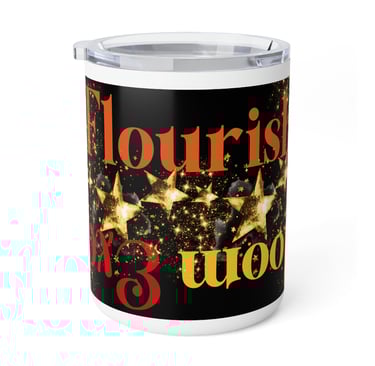 An insulated coffee mug