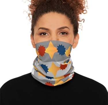 A geometric neck gaiter