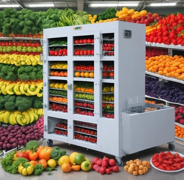 Farmers in simple clothes carefully sorting spice powders in an open, sunlit barn.