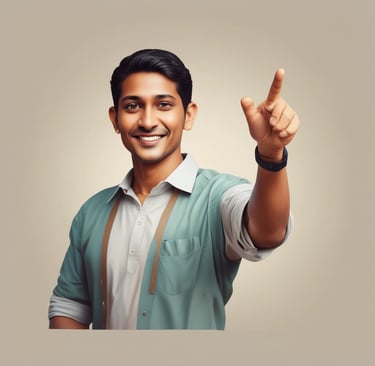 a man with a beard and a blue shirt