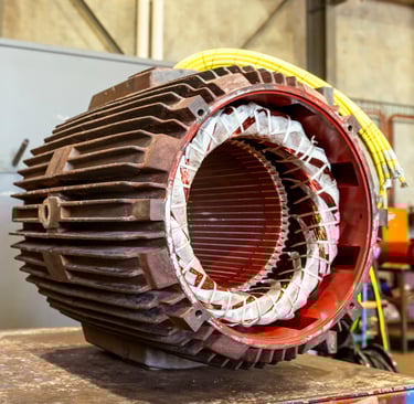 crane motor being rewound