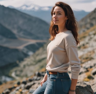 woman wearing black crew-neck shirt