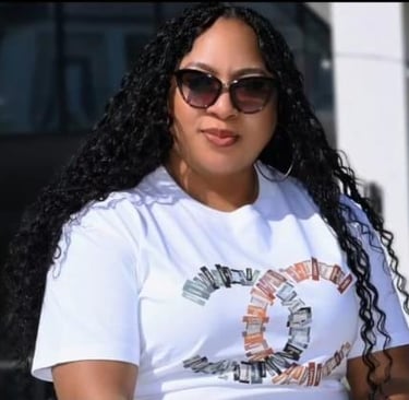 a woman with goddess braids hairstyle