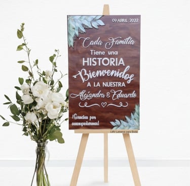Letrero para boda personalizado en cdmx