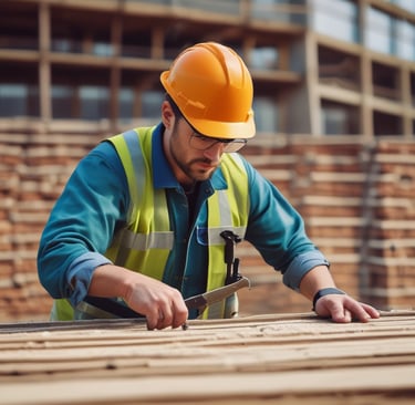 Newly constructed apartment building with balconies