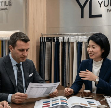 A business meeting at the Yunlan Textile