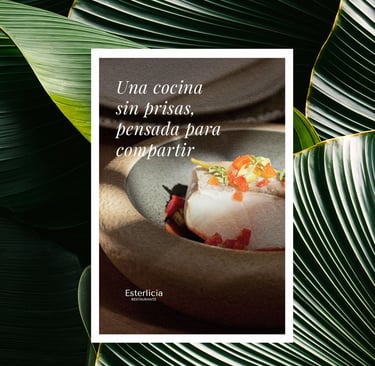 Diseño de afiche para restaurante con fotografía de plato, texto y logotipo