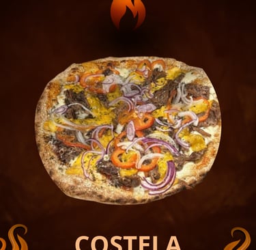 Pizza de Costela artesanal com massa leve da Pizzaria Caraíva Lisboa