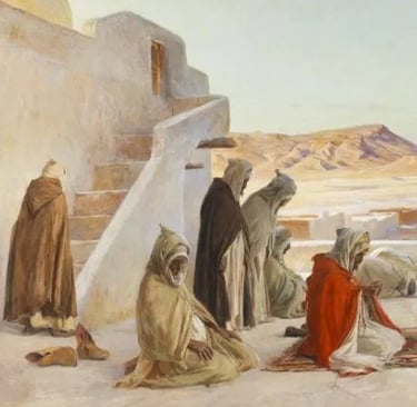 burnous _Eugène-Girardet-La-prière-à-Bou-Saâda-1-