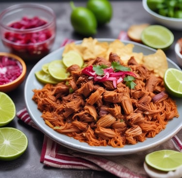 a plate of food that is on a table