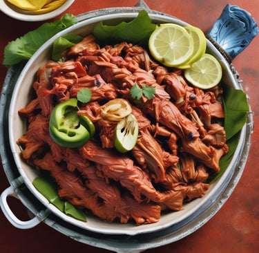 a plate of food that is on a table