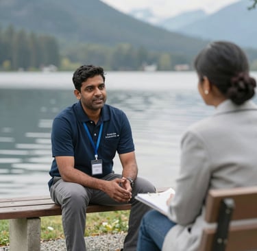 A warm, inviting photo of a senior woman engaged in a brain game on a tablet, smiling gently in a cozy living room.