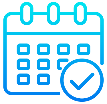 Calendar with checkmark icon representing scheduled events and confirmed appointments