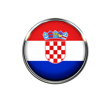 Croatia Flag in a 3D button