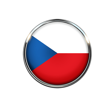 Czech republic Flag in a 3D button