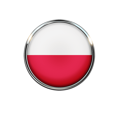 Poland Flag in a 3D button