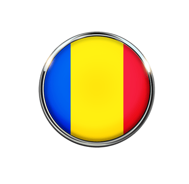 Romania Flag in a 3D button