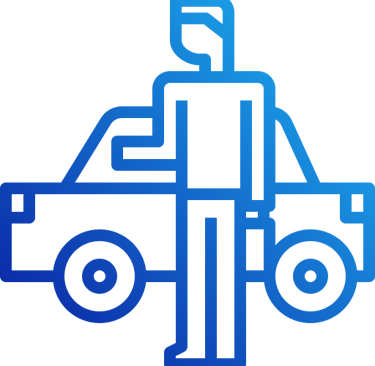 Chauffeur with luxury car icon representing private driver and exclusive transport service