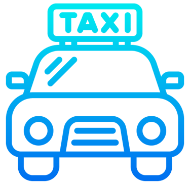 axi cab with roof sign icon representing taxi service and ride-hailing