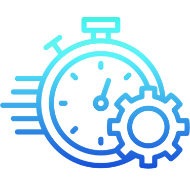 Stopwatch with gear icon representing time management and productivity optimization