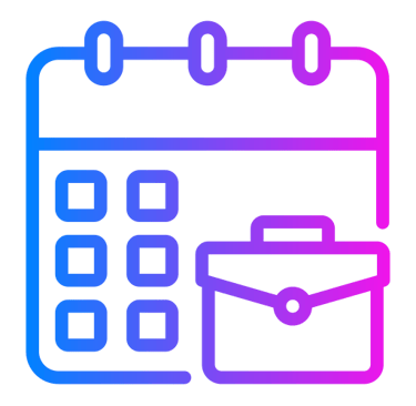 Calendar with briefcase icon representing business schedule planning and event coordination