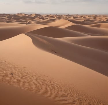 Close-up of camel footprints tracing a path across soft, rippled sand.