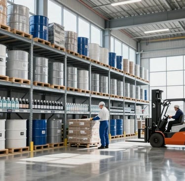 Bulk storage and distribution by pharmaceutical raw material suppliers