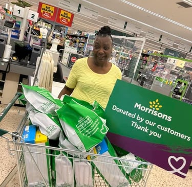 Collecting donations from Morrisons for our local Food Bank